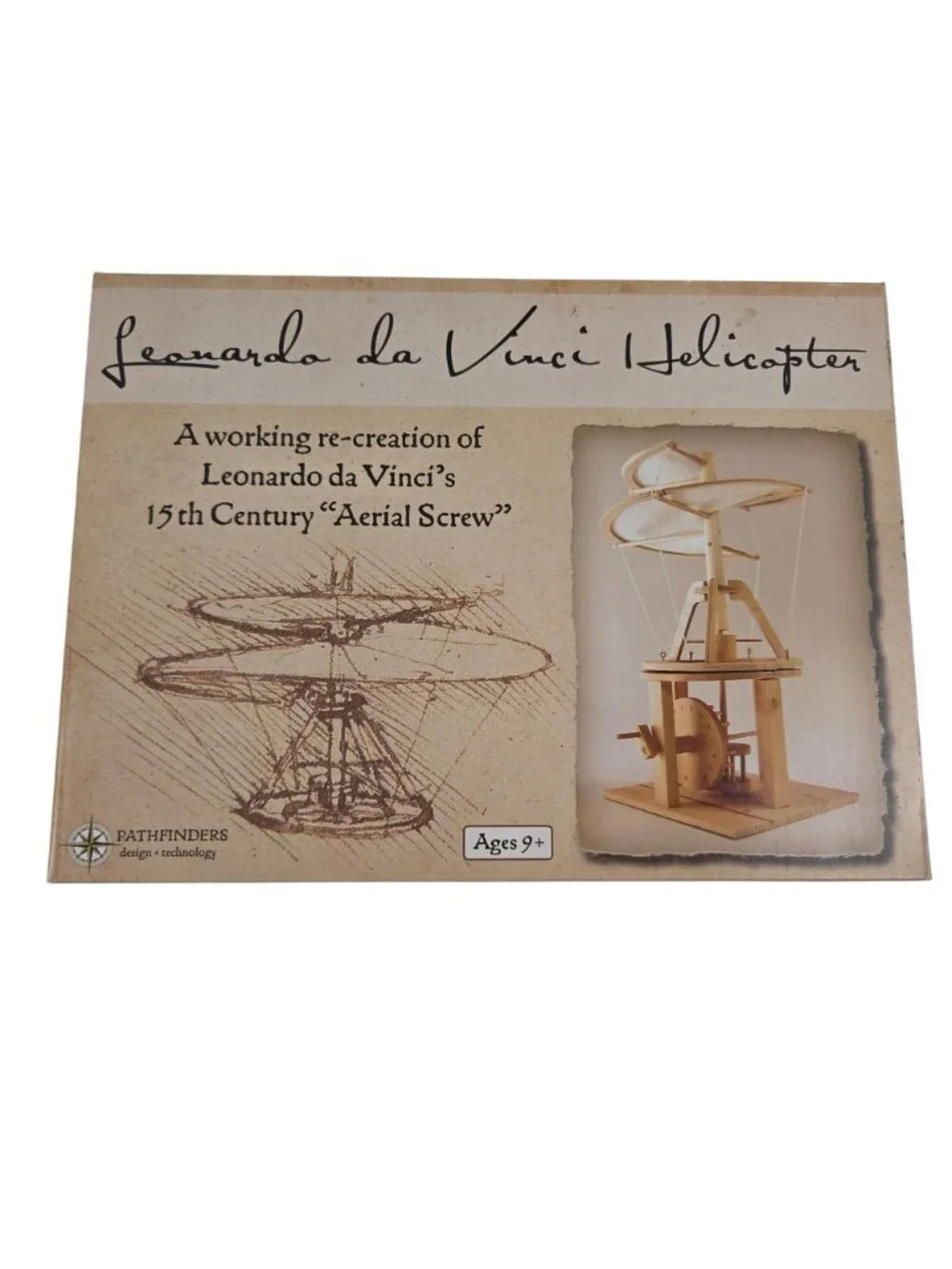 Leodardo da Vinci Catapult And Helicopter Wooden Construction Craft Kits NIB